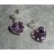Brincos Swarovski com coração de cristal em 925 tachas de prata