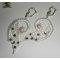 Brincos de renda branca com cristal Swarovski e pérolas