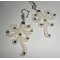 Brincos com cristal Swarovski e renda de arabesco