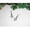 Brincos de cristal verde com diamantes em prata de 925 libras esterlinas