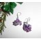Brincos originais de flores e violetas com contas de cristal