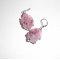 Brincos originais de flores cor-de-rosa com pérolas e porcos de vidro