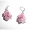 Brincos originais de flores cor-de-rosa com pérolas e porcos de vidro