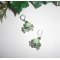 Brincos originais de anis com pérolas verdes de cristal