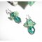 Brincos originais de flores com contas de cristal verde