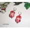 Brincos de pérolas de flores vermelhas com pérolas de cristal
