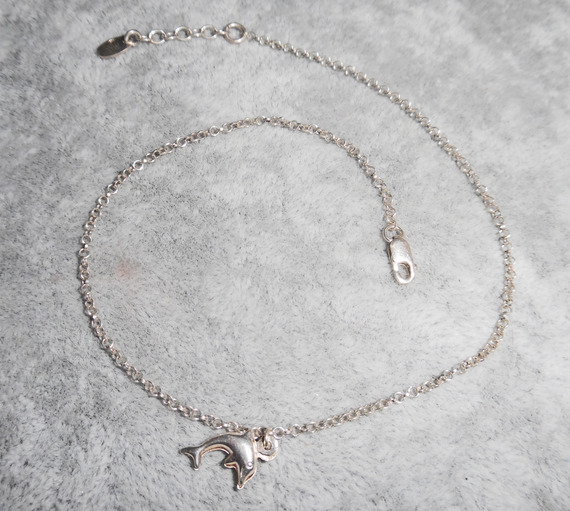 Bracelete/corrente de tanque com colarinho de golfinhos em corrente de prata 925