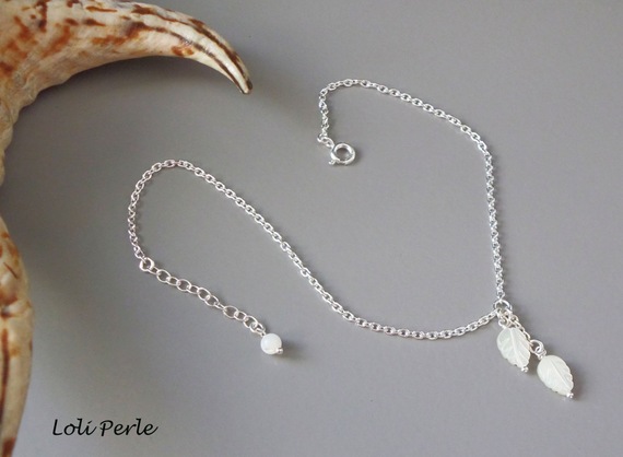 925 bracelete de prata/corrente de lenço com madrepérola