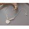 Pulseira original de prata 925/corrente de lenço com madrepérola e libélula