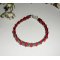 Pulseira de pedra hematita com contas de cristal vermelho e prata 925