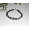 Pulseira com pedras hematita e prata 925