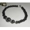Pulseira com pedras hematita e prata 925