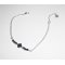 Pulseira de flores e pedras hematita sobre corrente de prata 925