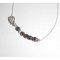 Asa original de cristal castanho e pulseira de missangas em corrente de prata 925