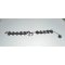 Bracelete original com cavalo de metal prateado sobre renda preta