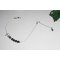 Pulseira original em tinta marinha e pequenas pérolas hematita numa corrente de prata 925