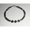 Pulseira original de flores e pequenas pedras em hematite com 925 tubos de prata