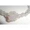 Bracelete de quartzo rosa e pérola sobre fecho de prata