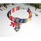 Pulseira de tecido colorido com borlas de golfinhos e estrelas-do-mar vermelhas