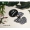 Broche de mensagem "I love you" com arco e gota de cristal