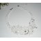 Colar de cerimónia de flores de renda branca e borboleta com cristal Swarovski e pérolas
