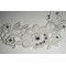 Colar de cerimónia de flores de renda branca e borboleta com cristal Swarovski e pérolas
