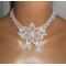Colar de cerimónia de flores de rendas brancas com cristal Swarovski