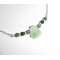 Colar original de prata 925 com contas de tartaruga e jade em cadeia