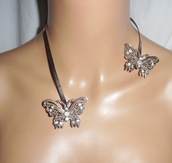 Colar original de borboleta de cristal Swarovski