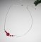 Colar rosa com gorgon vermelho sobre corrente de prata 925