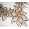 Conjunto de colar com flores de marfim e pérolas de vidro