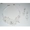 Colar de flor de renda branca e borboleta com cristal Swarovski e pérolas
