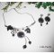 Conjunto de colar Colar original de metal soldado com pedras de cavalo e hematite