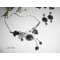 Conjunto de colar Colar original de metal soldado com pedras de cavalo e hematite
