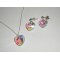 Conjunto Pingente de coração branco AB com cristal Swarovski sobre corrente de prata 925