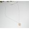 Pingente de coração branco AB em cristal Swarovski sobre corrente de prata 925