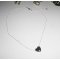 Pendente coração hematite sobre corrente de prata 925