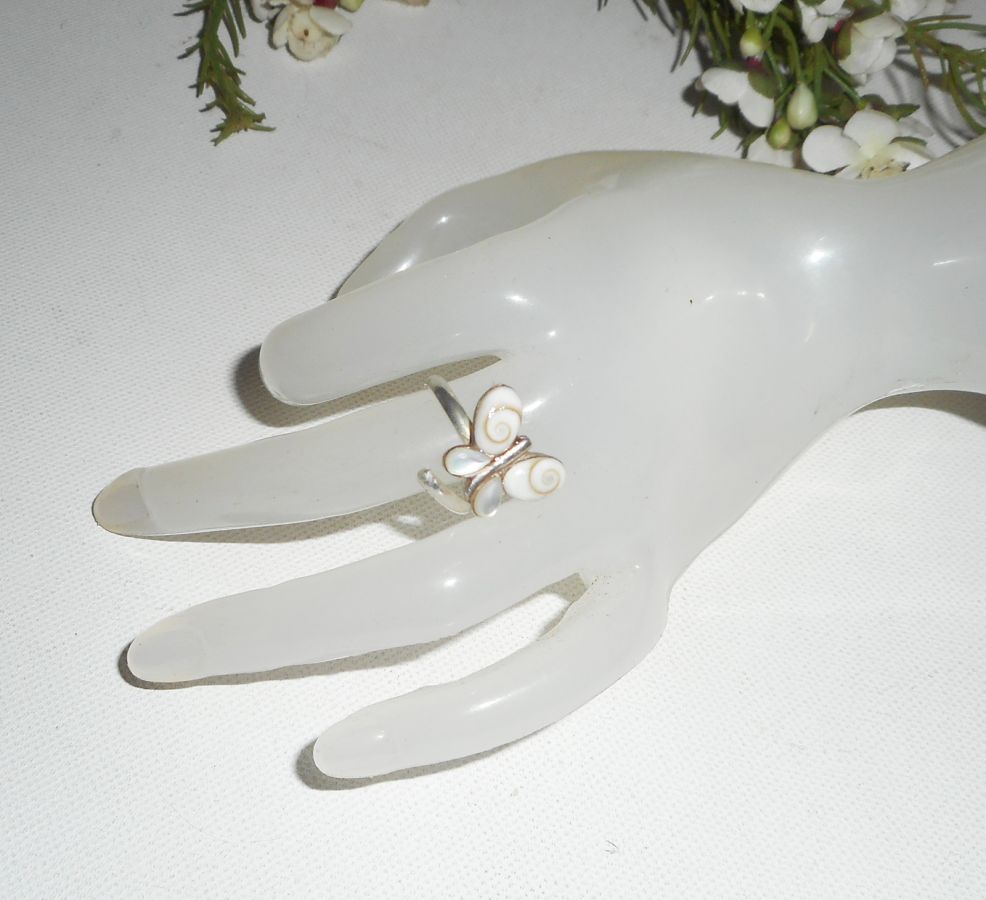 Anel Original 925 Sterling Silver Ring com Borboleta de Olho de Santa Lúcia