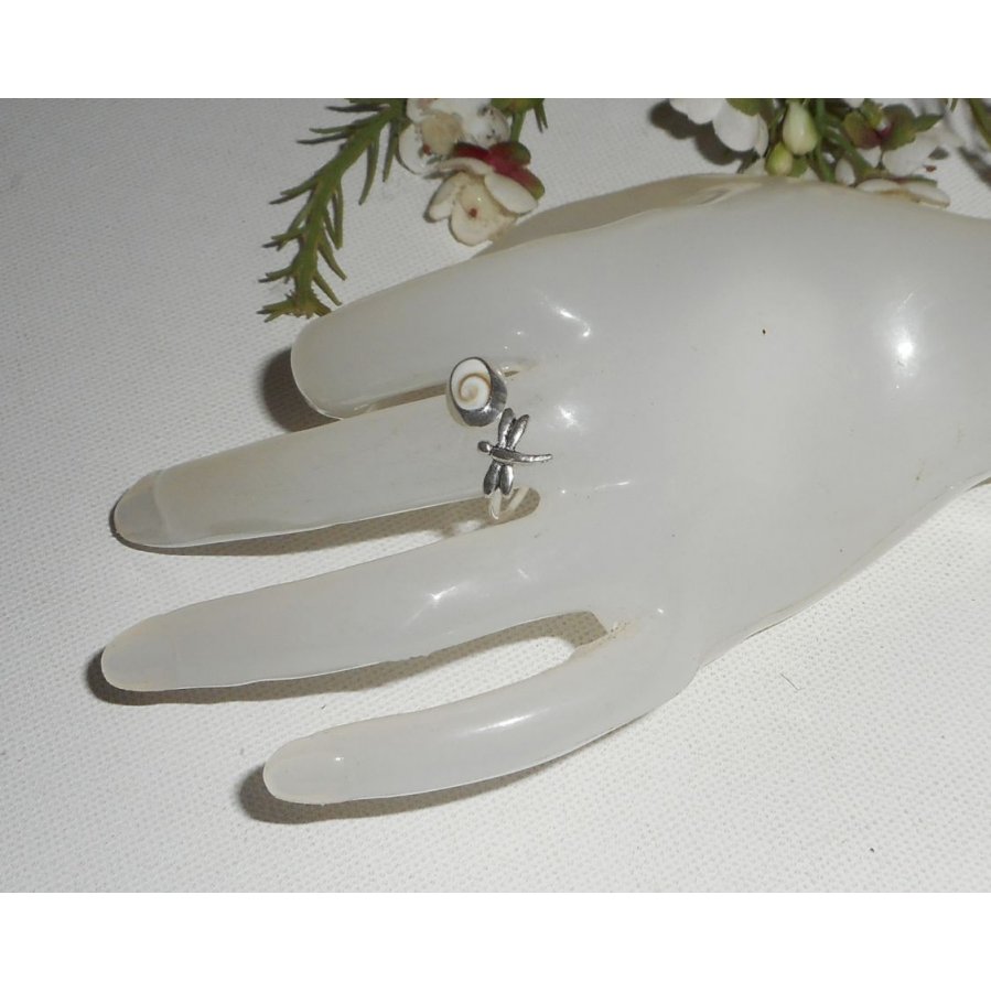 Anel Original 925 Sterling Silver Ring com Olho de Santa Lúcia e Libélula