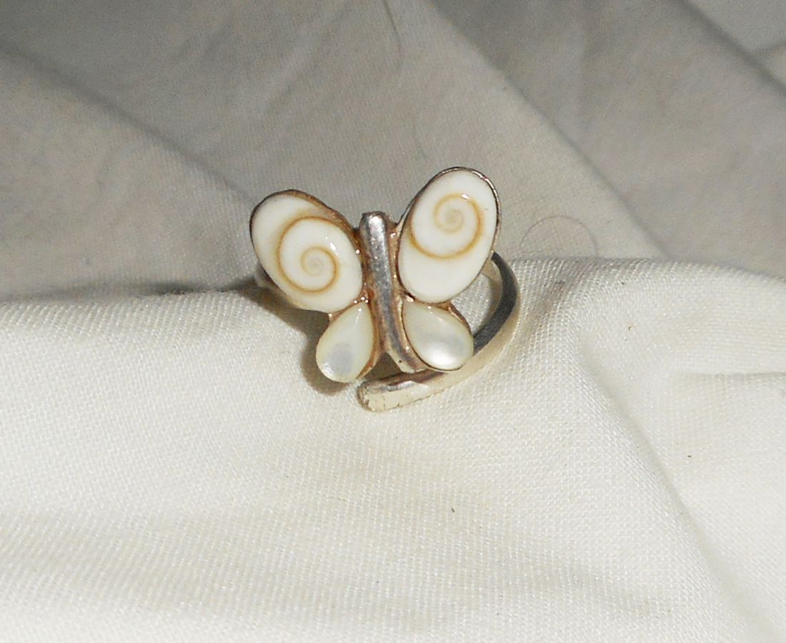 Anel Original 925 Sterling Silver Ring com Borboleta de Olho de Santa Lúcia