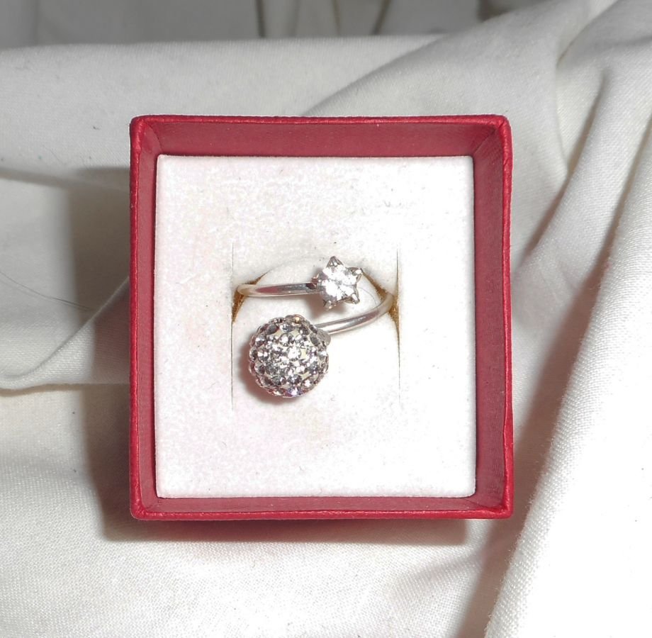 Anel Cristal Duplo Swarovski Original em Prata 925 Esterlina