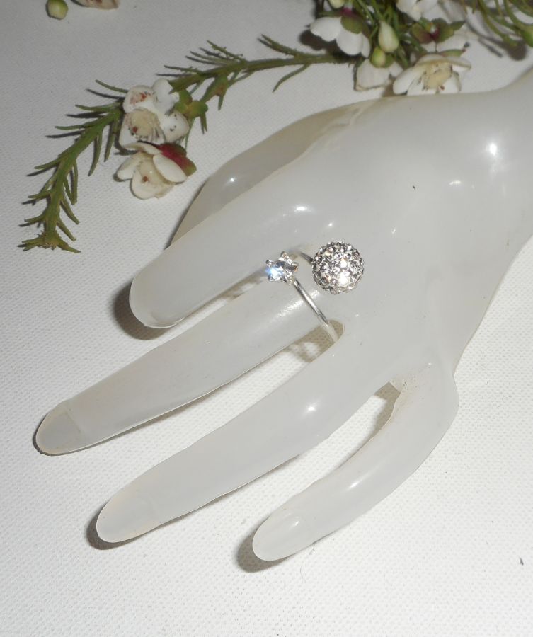 Anel Cristal Duplo Swarovski Original em Prata 925 Esterlina