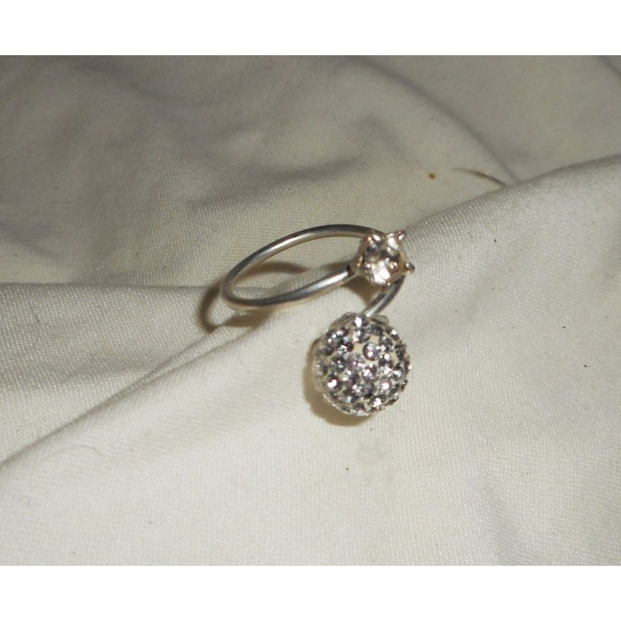 Anel Cristal Duplo Swarovski Original em Prata 925 Esterlina