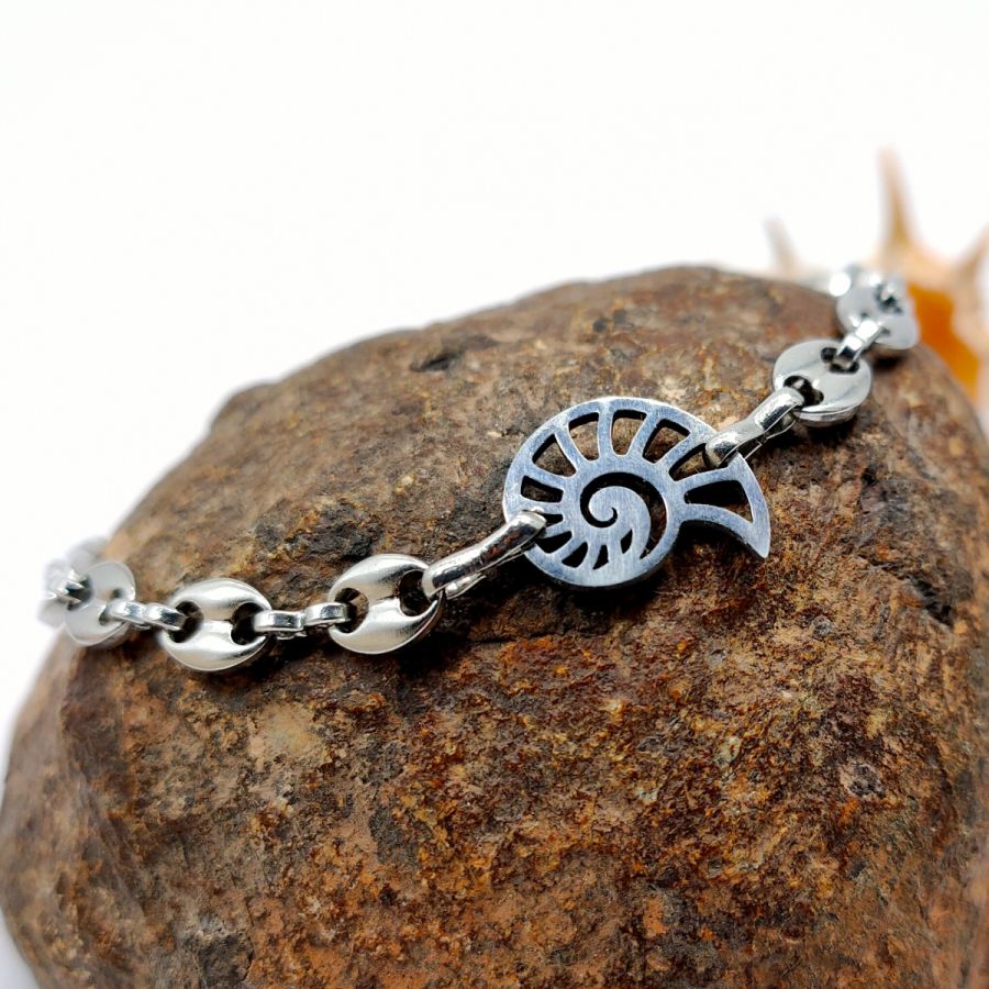 Pulseira Seashell sobre corrente de café em grão de aço 