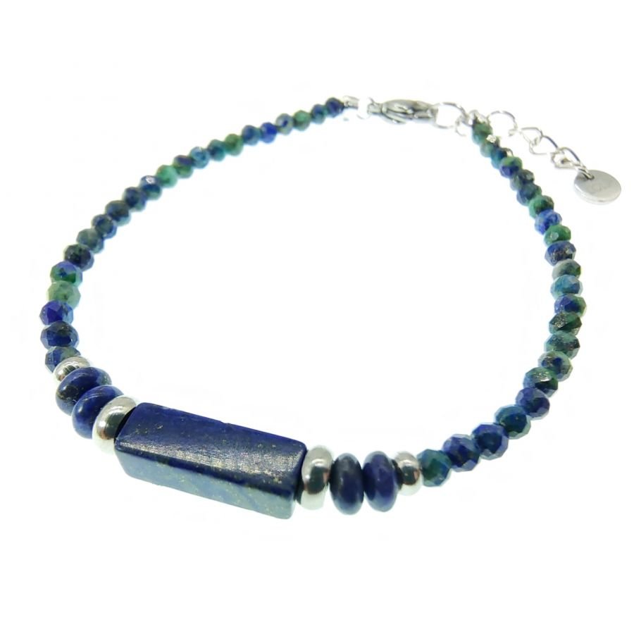 Pulseira fina com pedras Lápis Lazúli 