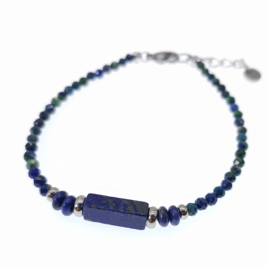 Pulseira fina com pedras Lápis Lazúli 
