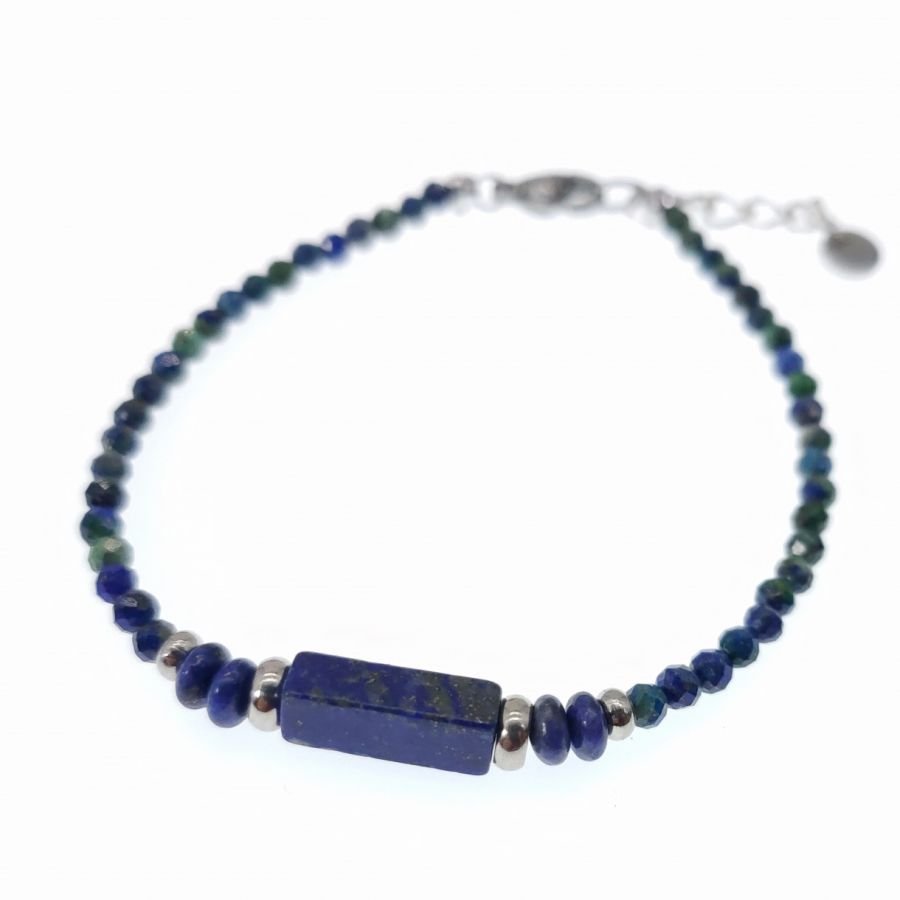 Pulseira fina com pedras Lápis Lazúli 