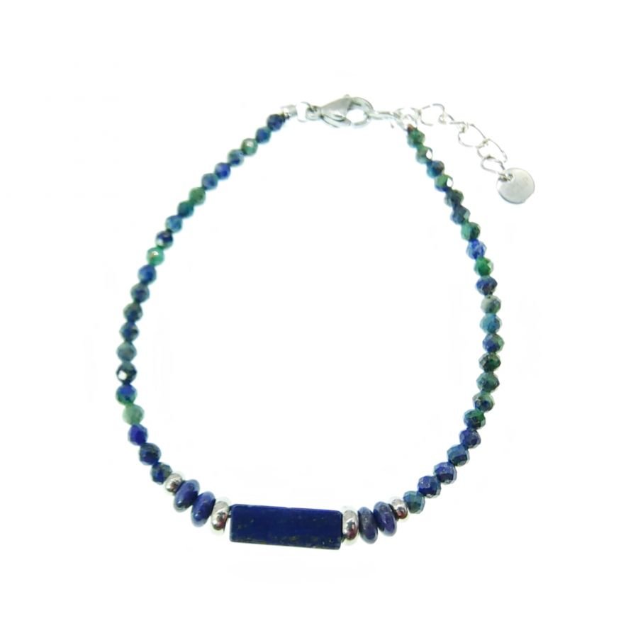 Pulseira fina com pedras Lápis Lazúli 
