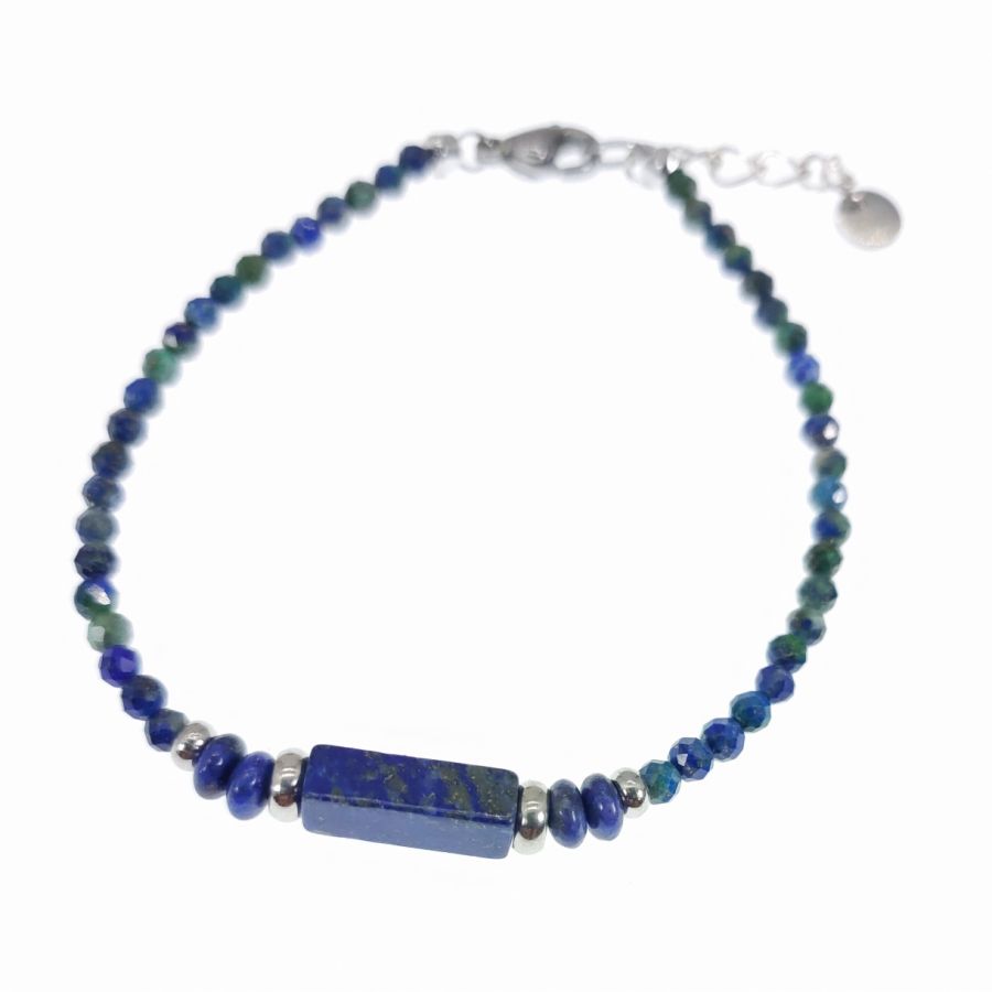 Pulseira fina com pedras Lápis Lazúli 