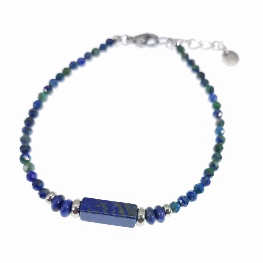Pulseira fina com pedras Lápis Lazúli 
